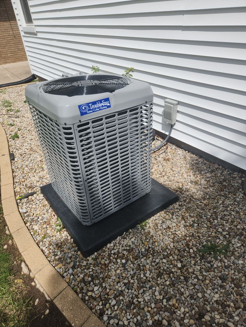 AC system installation by Trouble Free HVAC technicians